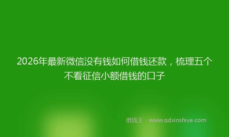 2026年最新微信没有钱如何借钱还款，梳理五个不看征信小额借钱的口子