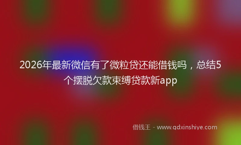 2026年最新微信有了微粒贷还能借钱吗，总结5个摆脱欠款束缚贷款新app