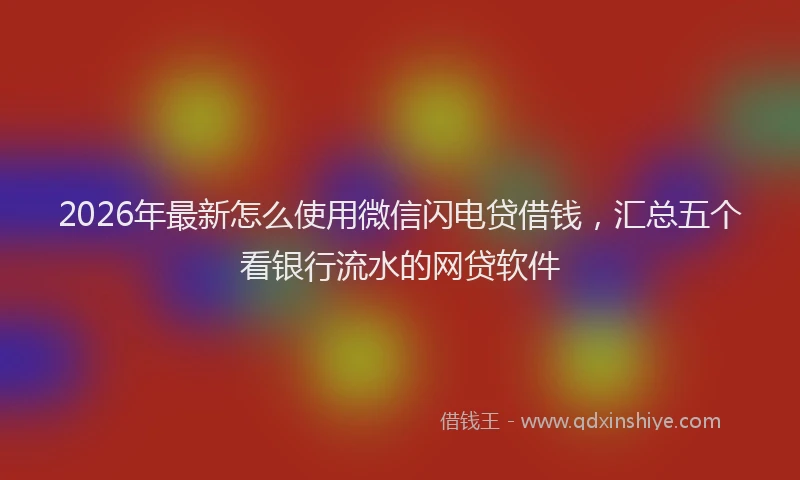 2026年最新怎么使用微信闪电贷借钱，汇总五个看银行流水的网贷软件
