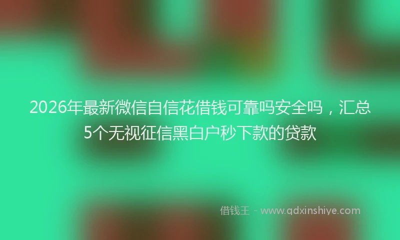 2026年最新微信自信花借钱可靠吗安全吗，汇总5个无视征信黑白户秒下款的贷款