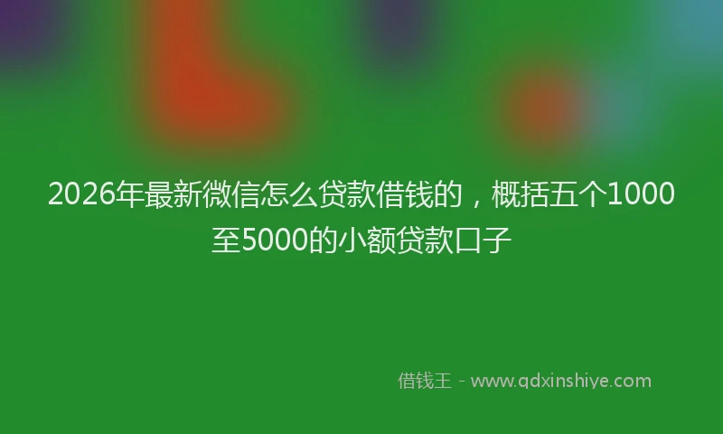 2026年最新微信怎么贷款借钱的，概括五个1000至5000的小额贷款口子