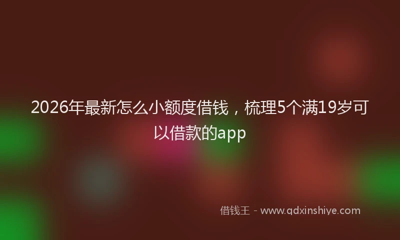 2026年最新怎么小额度借钱，梳理5个满19岁可以借款的app