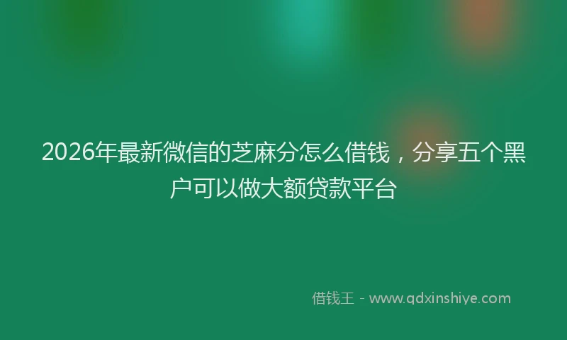 2026年最新微信的芝麻分怎么借钱，分享五个黑户可以做大额贷款平台