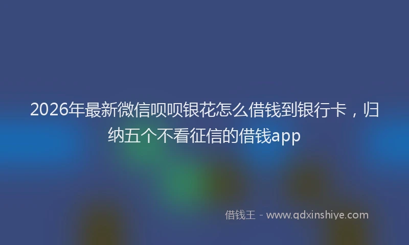 2026年最新微信呗呗银花怎么借钱到银行卡，归纳五个不看征信的借钱app