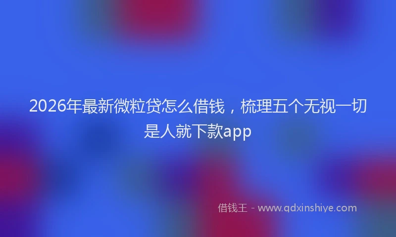 2026年最新微粒贷怎么借钱，梳理五个无视一切是人就下款app