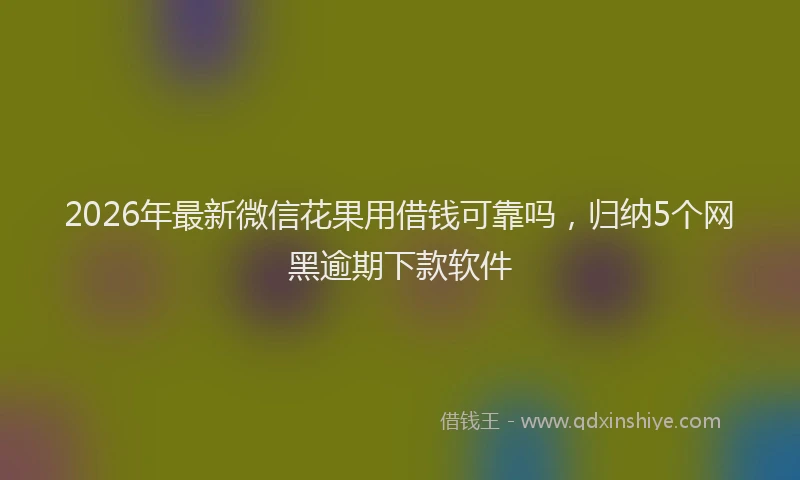 2026年最新微信花果用借钱可靠吗，归纳5个网黑逾期下款软件