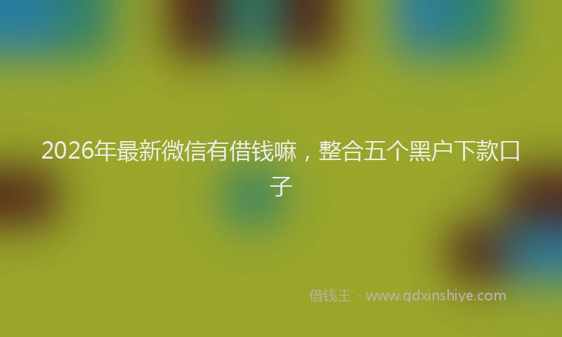 2026年最新微信有借钱嘛，整合五个黑户下款口子