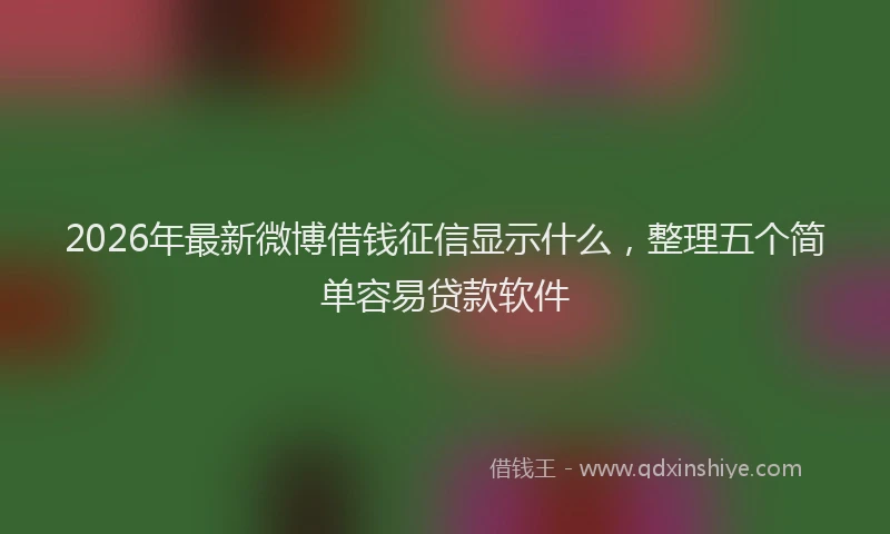 2026年最新微博借钱征信显示什么，整理五个简单容易贷款软件