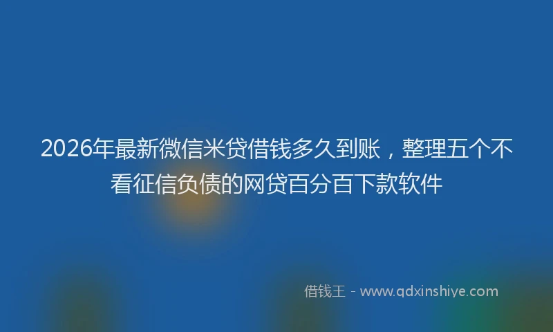 2026年最新微信米贷借钱多久到账，整理五个不看征信负债的网贷百分百下款软件