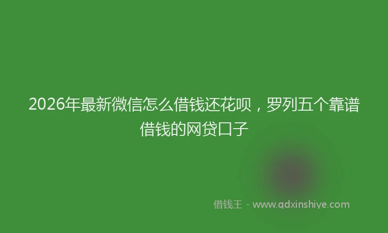 2026年最新微信怎么借钱还花呗，罗列五个靠谱借钱的网贷口子