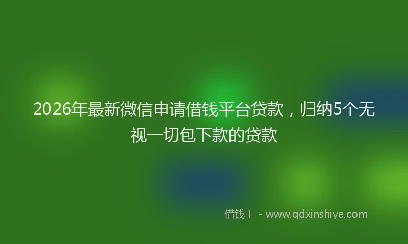 2026年最新微信申请借钱平台贷款，归纳5个无视一切包下款的贷款