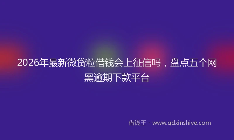 2026年最新微贷粒借钱会上征信吗，盘点五个网黑逾期下款平台