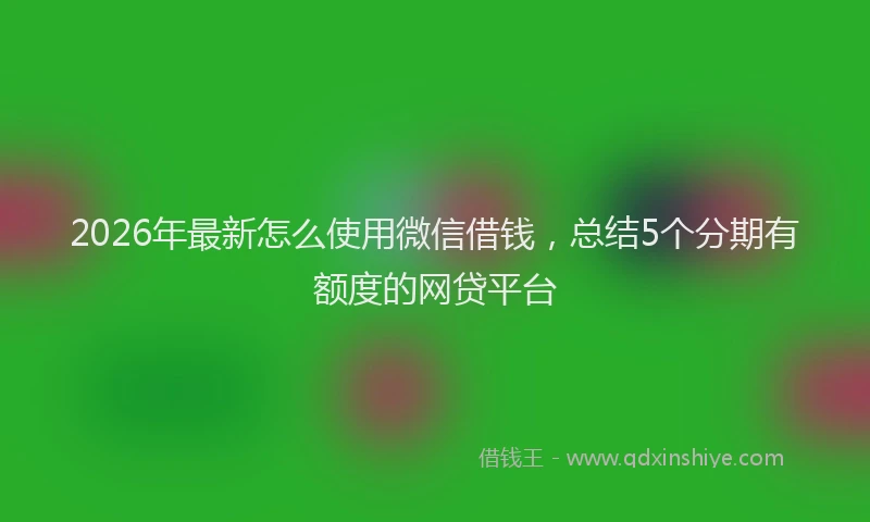 2026年最新怎么使用微信借钱，总结5个分期有额度的网贷平台