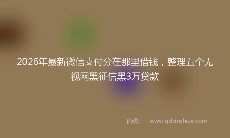 2026年最新微信支付分在那里借钱，整理五个无视网黑征信黑3万贷款