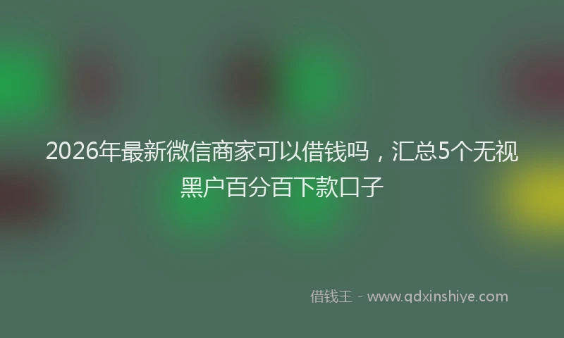 2026年最新微信商家可以借钱吗，汇总5个无视黑户百分百下款口子