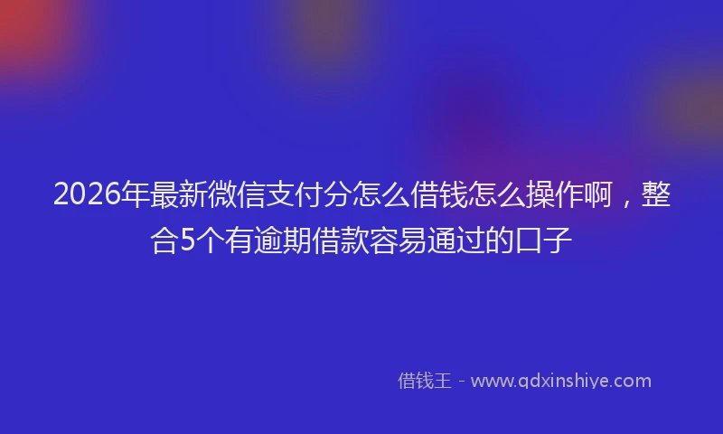 2026年最新微信支付分怎么借钱怎么操作啊，整合5个有逾期借款容易通过的口子