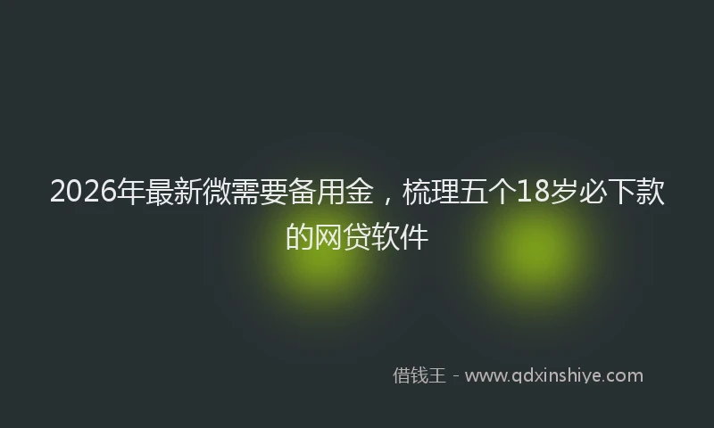 2026年最新微需要备用金，梳理五个18岁必下款的网贷软件