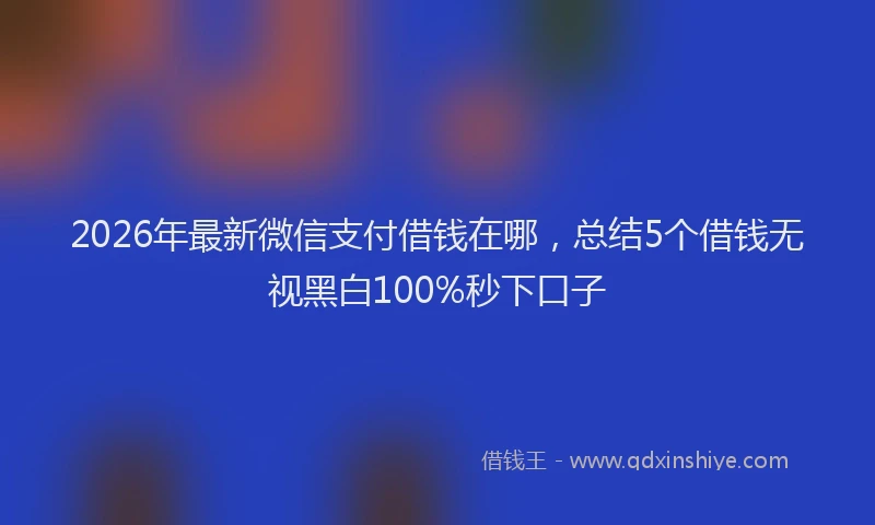 2026年最新微信支付借钱在哪，总结5个借钱无视黑白100%秒下口子