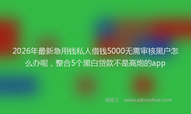 2026年最新急用钱私人借钱5000无需审核黑户怎么办呢,整合5个黑白贷款不是高炮的app