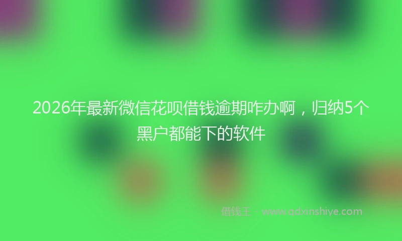 2026年最新微信花呗借钱逾期咋办啊，归纳5个黑户都能下的软件