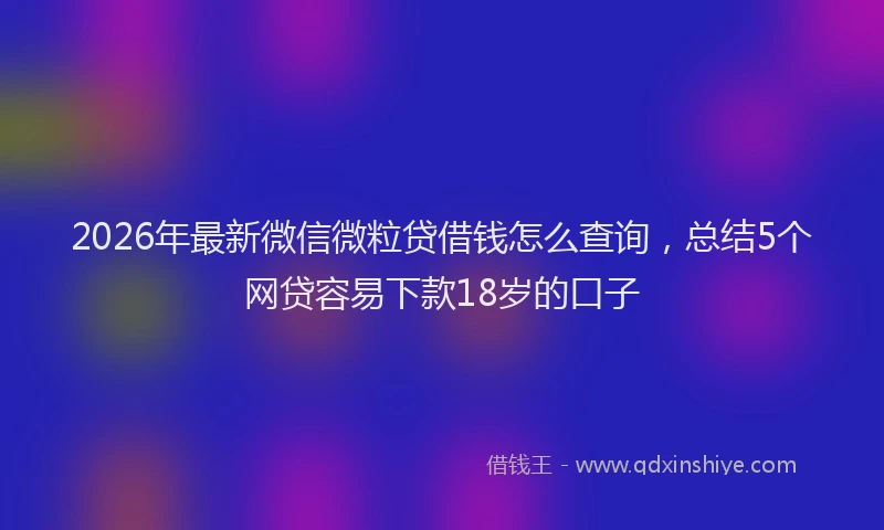 2026年最新微信微粒贷借钱怎么查询，总结5个网贷容易下款18岁的口子