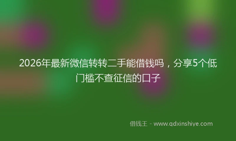 2026年最新微信转转二手能借钱吗，分享5个低门槛不查征信的口子