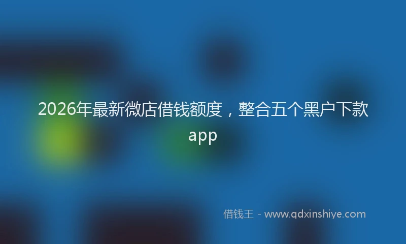 2026年最新微店借钱额度，整合五个黑户下款app