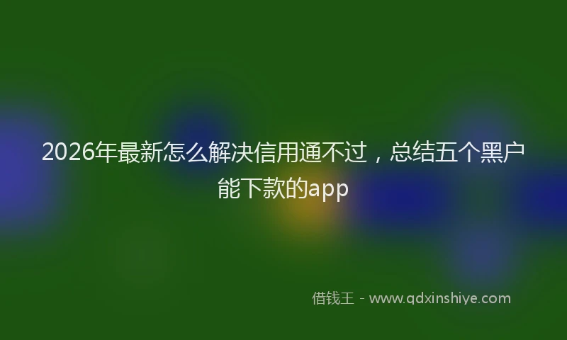 2026年最新怎么解决信用通不过，总结五个黑户能下款的app