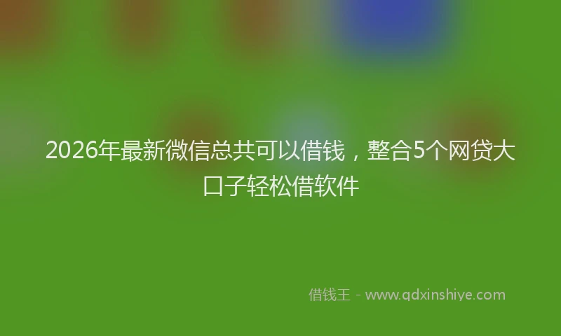 2026年最新微信总共可以借钱，整合5个网贷大口子轻松借软件