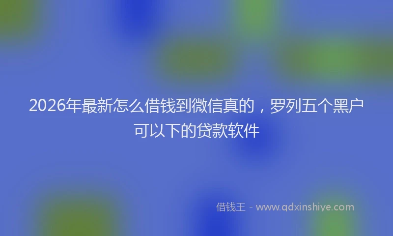2026年最新怎么借钱到微信真的，罗列五个黑户可以下的贷款软件