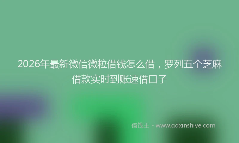 2026年最新微信微粒借钱怎么借，罗列五个芝麻借款实时到账速借口子