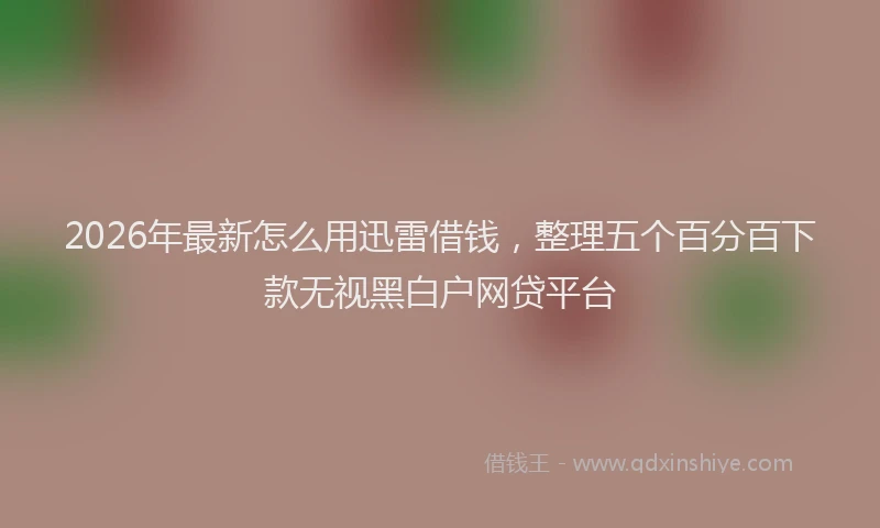 2026年最新怎么用迅雷借钱，整理五个百分百下款无视黑白户网贷平台