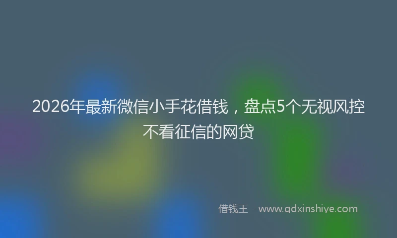 2026年最新微信小手花借钱，盘点5个无视风控不看征信的网贷