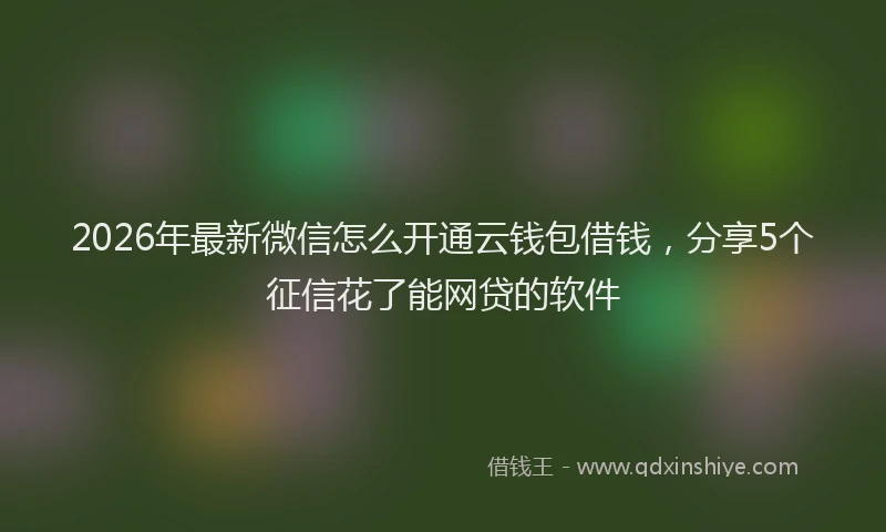 2026年最新微信怎么开通云钱包借钱，分享5个征信花了能网贷的软件