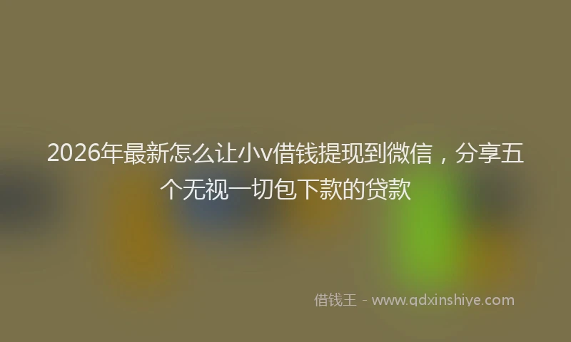 2026年最新怎么让小v借钱提现到微信，分享五个无视一切包下款的贷款
