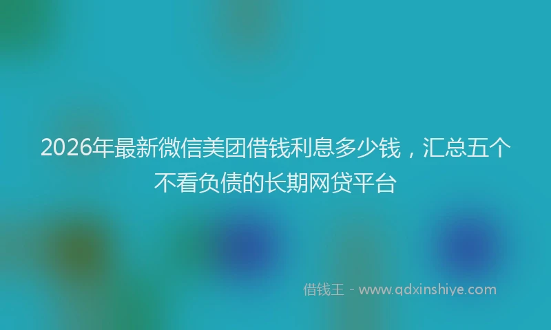 2026年最新微信美团借钱利息多少钱，汇总五个不看负债的长期网贷平台