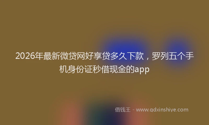 2026年最新微贷网好享贷多久下款，罗列五个手机身份证秒借现金的app