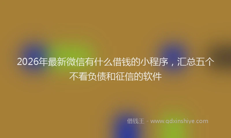 2026年最新微信有什么借钱的小程序，汇总五个不看负债和征信的软件
