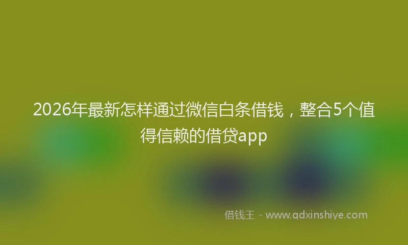 2026年最新怎样通过微信白条借钱，整合5个值得信赖的借贷app