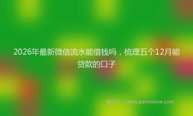 2026年最新微信流水能借钱吗，梳理五个12月能贷款的口子