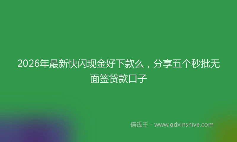 2026年最新快闪现金好下款么，分享五个秒批无面签贷款口子