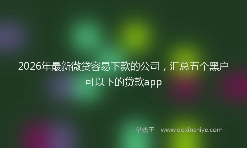 2026年最新微贷容易下款的公司，汇总五个黑户可以下的贷款app