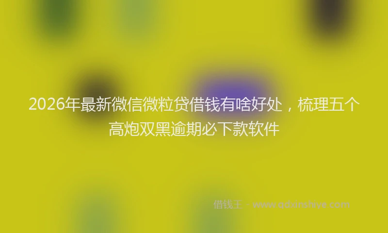 2026年最新微信微粒贷借钱有啥好处，梳理五个高炮双黑逾期必下款软件