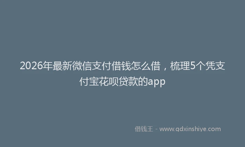 2026年最新微信支付借钱怎么借,梳理5个凭支付宝花呗贷款的app