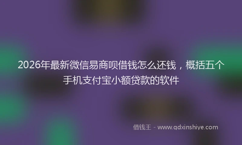 2026年最新微信易商呗借钱怎么还钱，概括五个手机支付宝小额贷款的软件