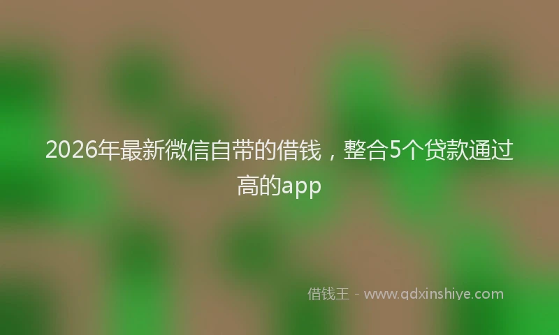 2026年最新微信自带的借钱，整合5个贷款通过高的app