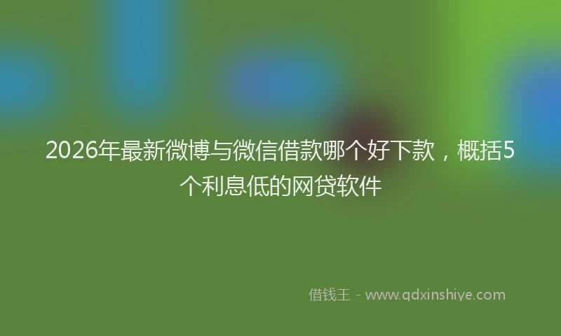 2026年最新微博与微信借款哪个好下款，概括5个利息低的网贷软件