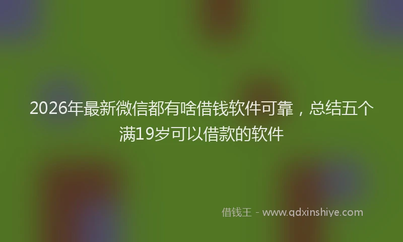 2026年最新微信都有啥借钱软件可靠，总结五个满19岁可以借款的软件