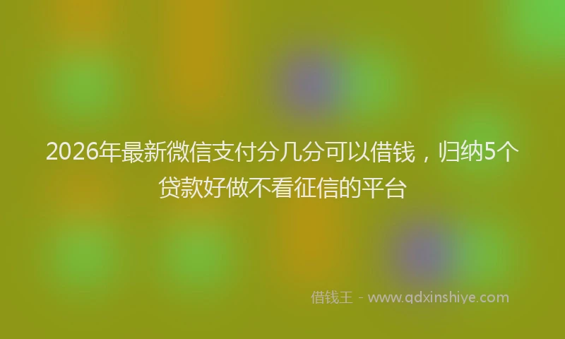 2026年最新微信支付分几分可以借钱，归纳5个贷款好做不看征信的平台
