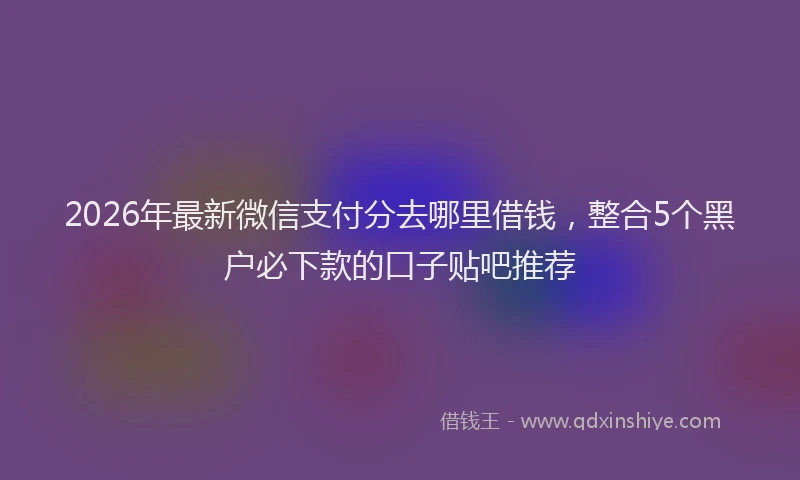 2026年最新微信支付分去哪里借钱，整合5个黑户必下款的口子贴吧推荐